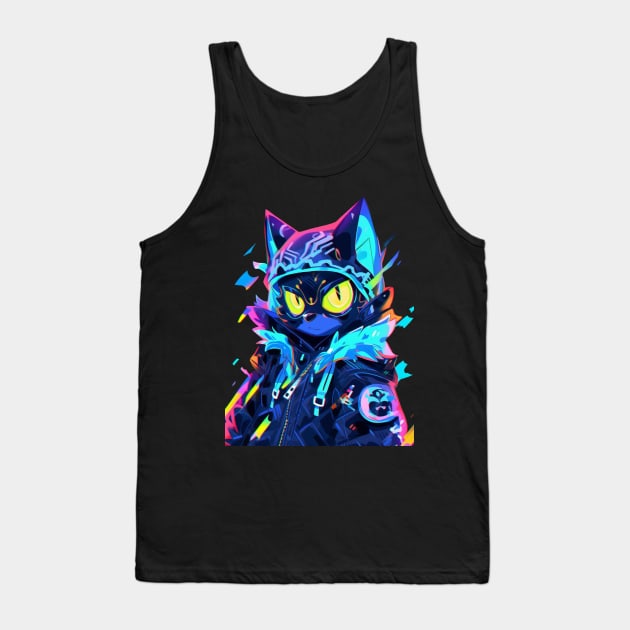 anime cat Tank Top by MikeyMeta